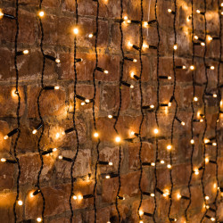 Гирлянда светодиодная Занавес 2х3м 600 LED ТЕПЛЫЙ БЕЛЫЙ черный ПВХ IP65 постоянное свечение 230В нужен блок 303-500