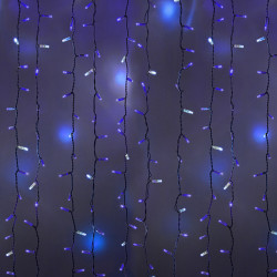 Гирлянда светодиодная Занавес 2х3м 600 LED СИНИЙ белый ПВХ IP65 эффект мерцания 230В  нужен блок 303-500-1 NEON-NIGHT
