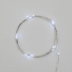 Гирлянда светодиодная Роса 2м, 20LED, БЕЛЫЙ, IP20, тонкий батарейный блок, 2хCR2032 в комплекте NEON-NIGHT