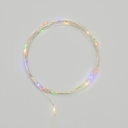 Гирлянда светодиодная Роса 2м, 20 LED, МУЛЬТИКОЛОР, IP20, тонкий батарейный блок, 2хCR2032 в комплекте NEON-NIGHT
