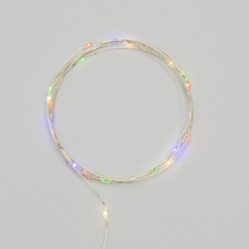 Гирлянда светодиодная Роса 2м, 20 LED, МУЛЬТИКОЛОР, IP20, тонкий батарейный блок, 2хCR2032 в комплекте NEON-NIGHT