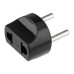 Адаптер сетевой (переходник) с Евро А/F на вилку С1 CEE 7/2 «Питер» 6А б/з черный REXANT