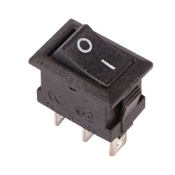 Переключатель клавишный 250В 3А (3с) ON-ON черный Micro REXANT