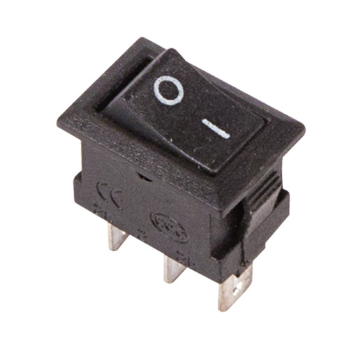 Переключатель клавишный 250В 3А (3с) ON-ON черный Micro REXANT