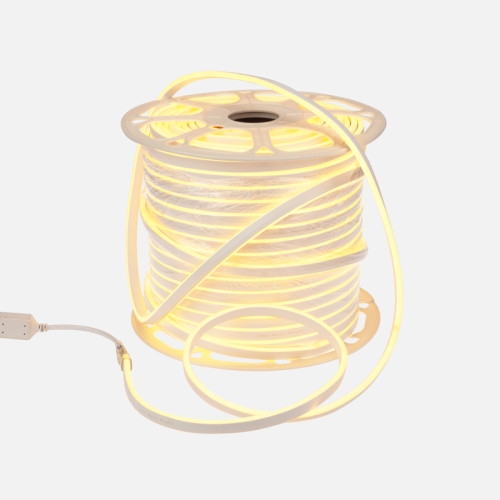 Гибкий неон 8х16мм двухсторонний 120 LED/м ЖЕЛТЫЙ 230В бухта 100м (с комплектом подключения) NEON-NIGHT