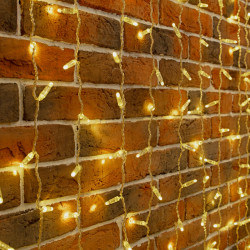 Гирлянда светодиодная Занавес 2х6м 768 LED ТЕПЛЫЙ БЕЛЫЙ прозрачный ПВХ IP65 эффект мерцания 230В нужен блок 303-500-1 NEON-NIGHT