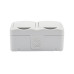 Блок горизонтальный 2 розетки (керамика) Mini OG IP54 с/з, о/у, белый KRANZ