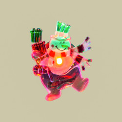 Снеговик с подарком RGB на присоске