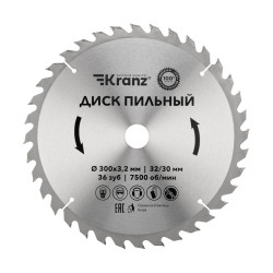 Диск пильный 300 мм х 36 зуб х 32/30 мм KRANZ