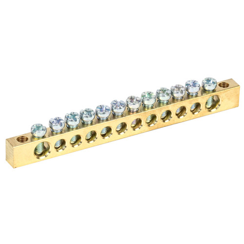 Шина PEN «земля-ноль» 6х9мм 12/2 (12 групп/крепеж по краям) REXANT