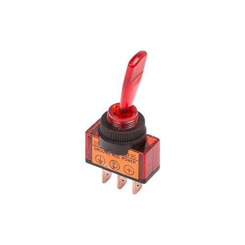 Тумблер 12V 20А (3c) ON-OFF однополюсный с красной подсветкой (ASW-13D) REXANT