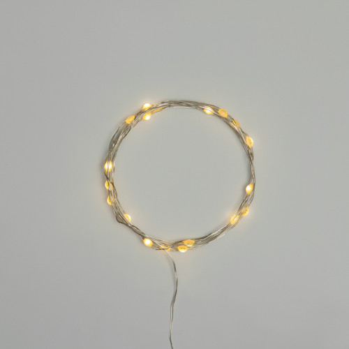 Гирлянда светодиодная Роса с крупными каплями 2м, 20LED, ТЕПЛЫЙ БЕЛЫЙ, IP20, 2хCR2032 в комплекте NEON-NIGHT