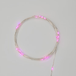 Гирлянда светодиодная Роса 2м, 20LED, РОЗОВЫЙ, IP20, тонкий батарейный блок, 2хCR2032 в комплекте NEON-NIGHT