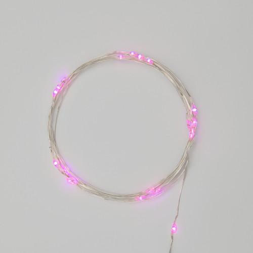 Гирлянда светодиодная Роса 2м, 20LED, РОЗОВЫЙ, IP20, тонкий батарейный блок, 2хCR2032 в комплекте NEON-NIGHT