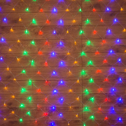 Гирлянда Сеть 1х1,5м, прозрачный ПВХ, 96 LED Мультиколор