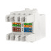 Модуль Keystone Jack RJ-45(8P8C), UTP неэкранированный, CAT 5e, тип 180 градусов, с пылезащитной шторкой, белый REXANT PRO