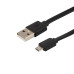 Кабель USB-A – micro USB, 2,4А, 1м, ПВХ, черный REXANT