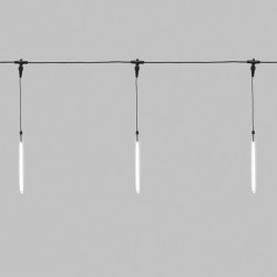 Гирлянда Тающие сосульки комплект 10 шт. х 30см, шаг 100см, 420 LED БЕЛЫЙ, черный каучук, IP65, 24В, соединяется NEON-NIGHT