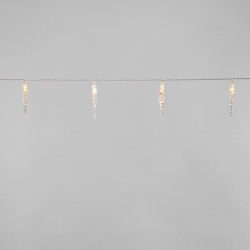 Гирлянда светодиодная Сосульки 1,5 м, 10 LED, прозрачный ПВХ, цвет свечения теплый белый, 2 х АА (батарейки не в комплекте) NEON-NIGHT