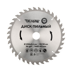 Диск пильный 250 мм х 36 зуб х 32/30 мм KRANZ