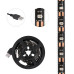 Лента светодиодная 5В, SMD2835, 4,8Вт/м, 60 LED/м, зеленый, 8мм, 1м, с USB коннектором, черная, IP65 LAMPER