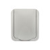 Розетка одноместная (керамика) Mini OG IP54 с/з, о/у, серая KRANZ
