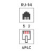 Розетка телефонная внешняя, 1 порт UTP RJ-14 (6P4C), CAT 3 REXANT 