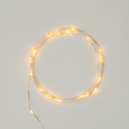 Гирлянда светодиодная Роса 2м, 20LED, ЖЕЛТЫЙ, IP20, тонкий батарейный блок, 2хCR2032 в комплекте NEON-NIGHT