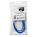 Кабель USB 3в1 Lightning, 30pin, micro USB, 1А, 0,15м, ПВХ, синий, плоский, светящиеся разъемы REXANT