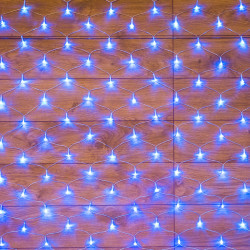Гирлянда сеть 1,8х1,5м, прозрачный ПВХ, 180 LED, Синий