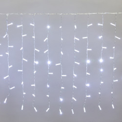 Гирлянда светодиодная Занавес 2x0,8м 160 LED БЕЛЫЙ прозрачный ПВХ IP65 постоянное свечение 230В нужен блок 303-500-1 NEON-NIGHT