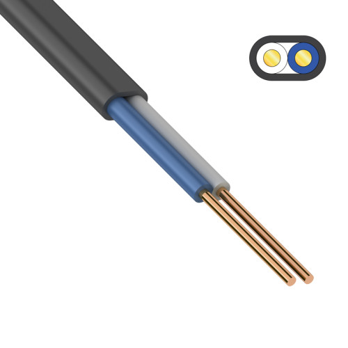 Кабель силовой медный ВВГ-Пнг(А)-LS 2х1.5 мм², 100 м ГОСТ (Электрокинетик)