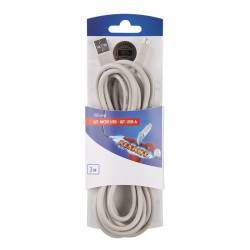 Кабель USB-A – micro USB, 2,4А, 3м, белый REXANT