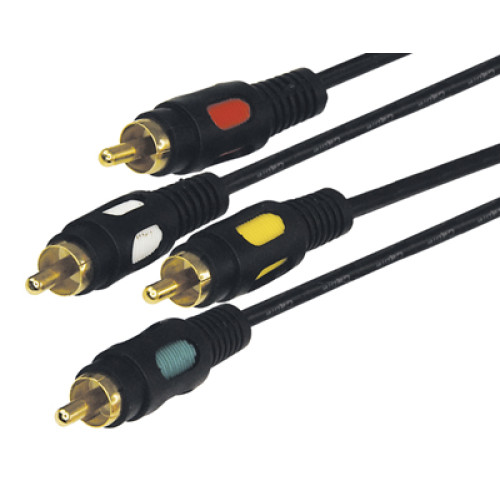 Шнур 4RCA Plug - 4RCA Plug 1,5м, Gold REXANT