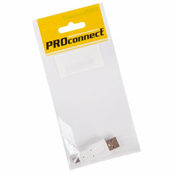 Переходник USB PROconnect, штекер USB-A - штекер mini USB 5 pin, 1 шт., пакет БОПП