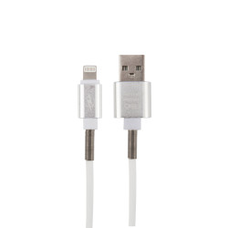 Кабель USB-A – Lightning для iPhone для Apple 2,4А, 1м, силикон, белый, с пружиной REXANT