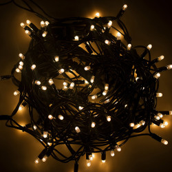 Дюраплей 10 м, черный каучук, 100 LED, цвет белый/теплый белый, Flashing (каждый 6 диод), 24 В