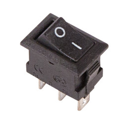 Переключатель клавишный 250V 3А (3с) ON-ON черный Micro (RWB-102) REXANT