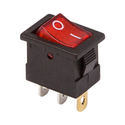 Выключатель клавишный 12V 15А (3с) ON-OFF красный  с подсветкой  Mini  (RWB-206-1, SC-768)  REXANT
