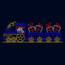 Декоративная перетяжка Рождественский поезд 500х170 см (цвет на выбор)