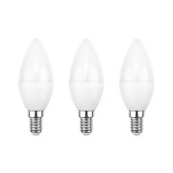 Лампа светодиодная Свеча CN 9,5Вт E14 903Лм 6500K холодный свет (3 шт/уп) REXANT