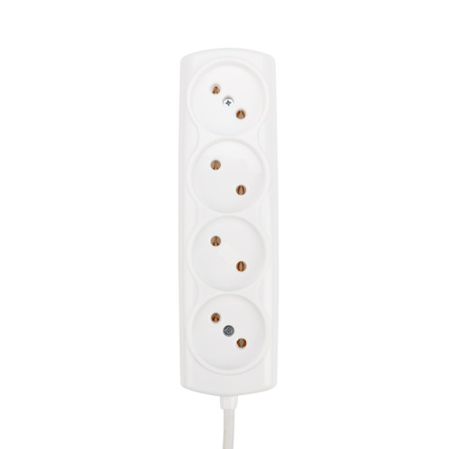 Удлинитель OPTIMA 4 гнезда, 5м, 2х0,75мм², б/з, белый PROconnect