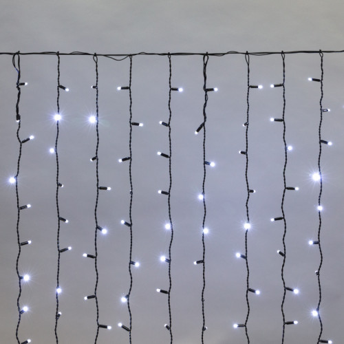 Гирлянда светодиодная Занавес 2х1,5м 300 LED БЕЛЫЙ черный ПВХ IP65 постоянное свечение 230В нужен блок 303-500 NEON-NIGHT