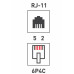 Разъем телефонный UTP, RJ-14 (6P4C), CAT 3 PROconnect