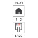 Розетка телефонная внешняя, 1 порт UTP, RJ-11 (6P2C), CAT 3 PROconnect
