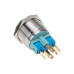 Кнопка антивандальная Ø 22 12В(LED) Б/Фикс (6с) OFF-(ON)/ON-(OFF) подсв./зеленая REXANT