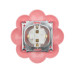 Розетка одноместная KRANZ HAPPY Цветок скрытой установки, с заземлением и защитными шторками, белая/розовая