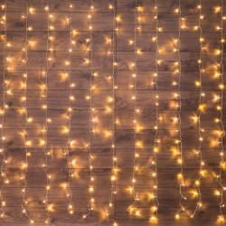 Гирлянда Светодиодная Дождь 3х2 м 240 LED, прозрачный ПВХ, с контроллером, теплое белое свечение NEON-NIGHT