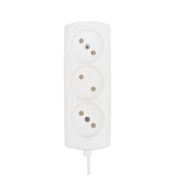 Удлинитель STANDARD 3 гнезда, 1,5м, 2х0,75мм², б/з, белый PROconnect