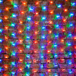 Гирлянда светодиодная Сеть 2x1,5м 288 LED МУЛЬТИ черный каучук IP67 постоянное свечение 230В блок в комплекте NEON-NIGHT 